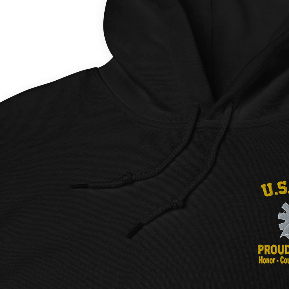 Custom US Navy Ranks, Insignia Core Values Embroidered Unisex Hoodie