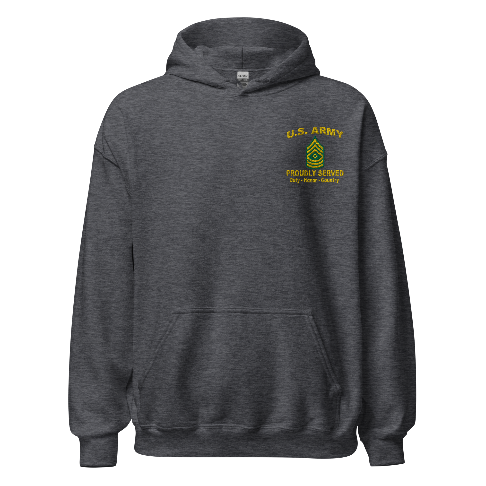 Custom US Army Ranks, Insignia Core Values Embroidered Unisex Hoodie