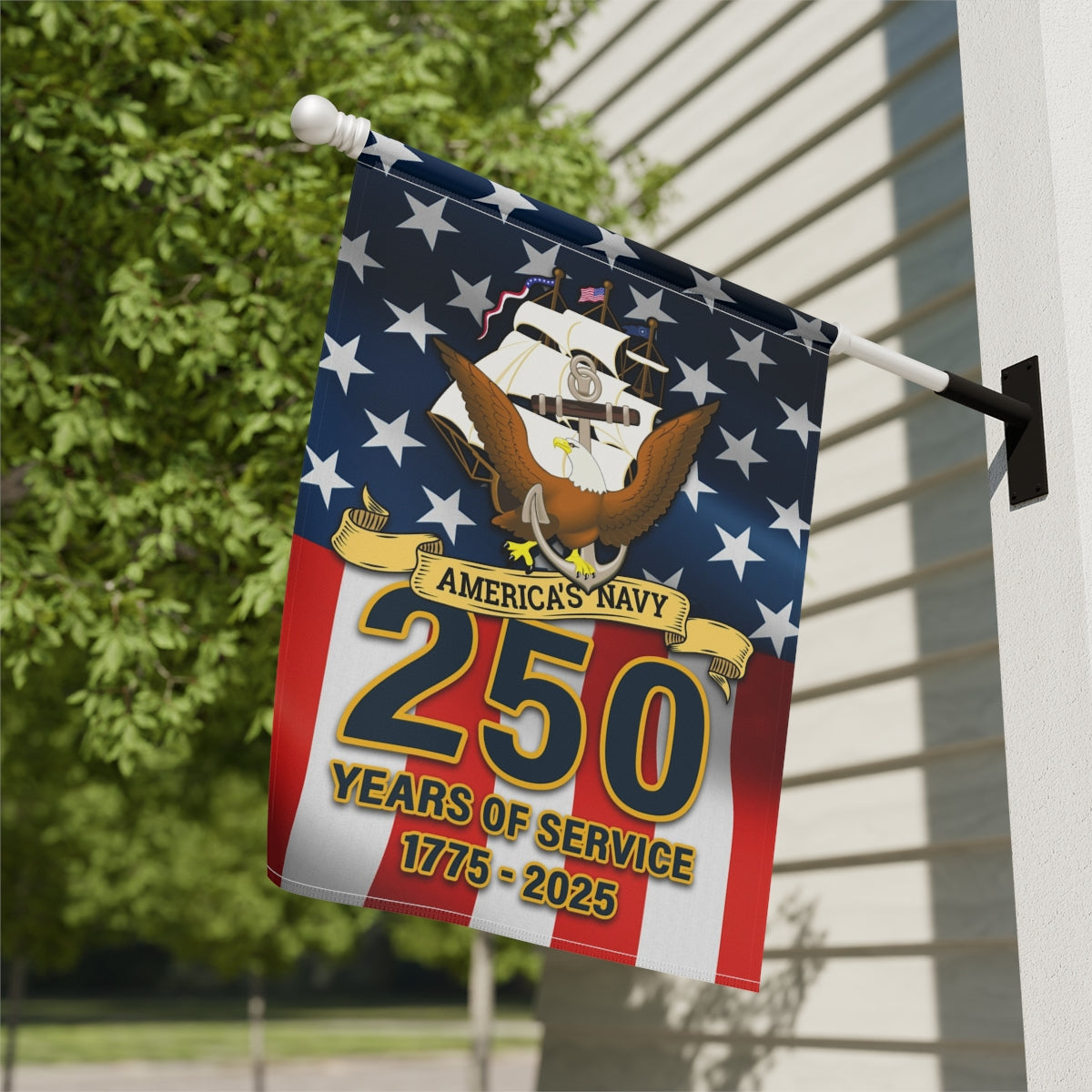 US Navy 250 Years Of Service Garden Flag Twin-Side Printing