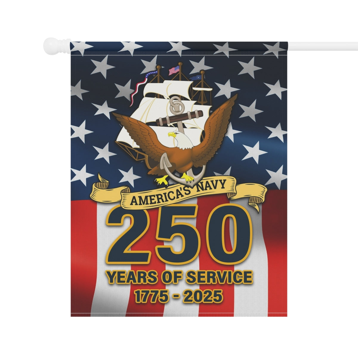 US Navy 250 Years Of Service Garden Flag Twin-Side Printing