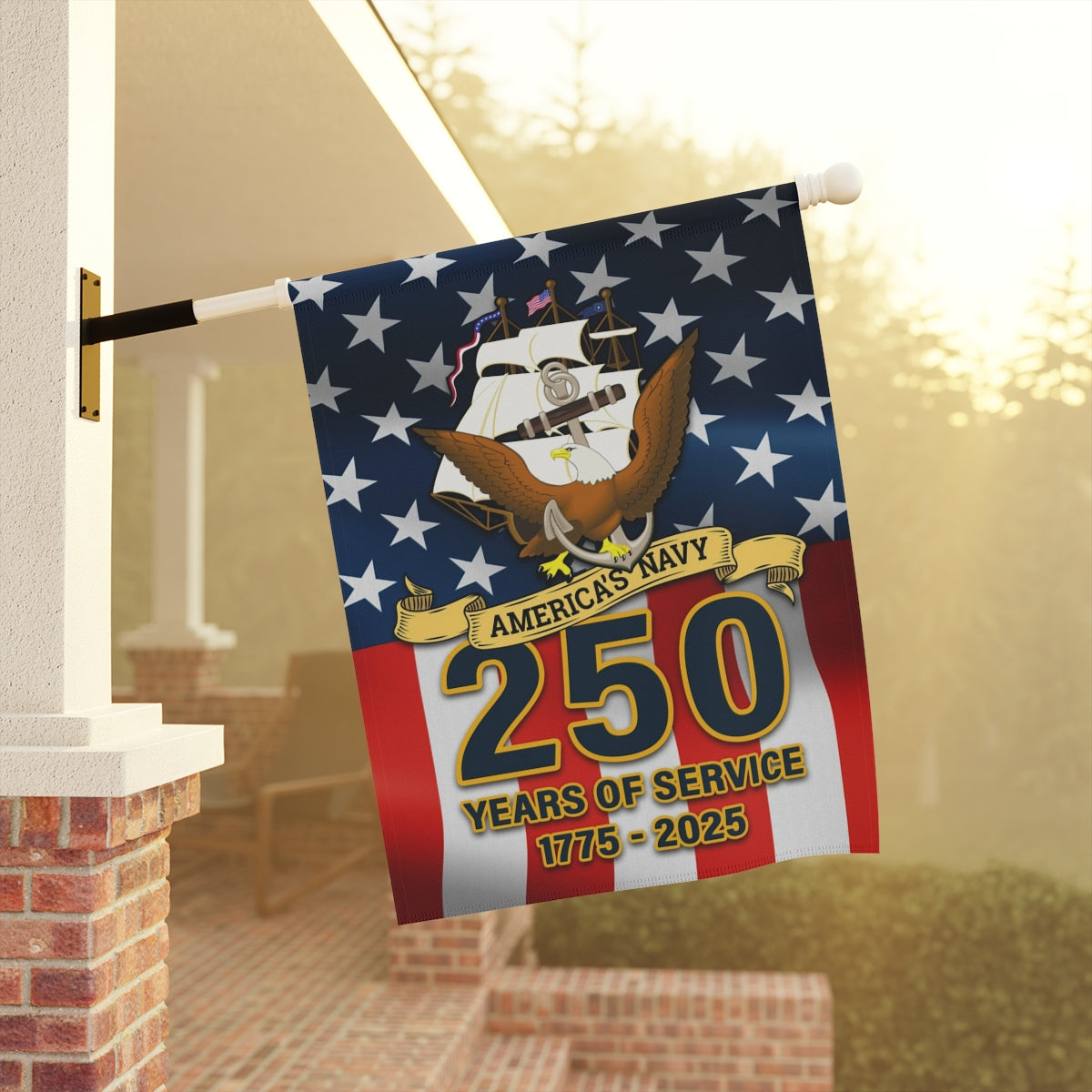 US Navy 250 Years Of Service Garden Flag Twin-Side Printing