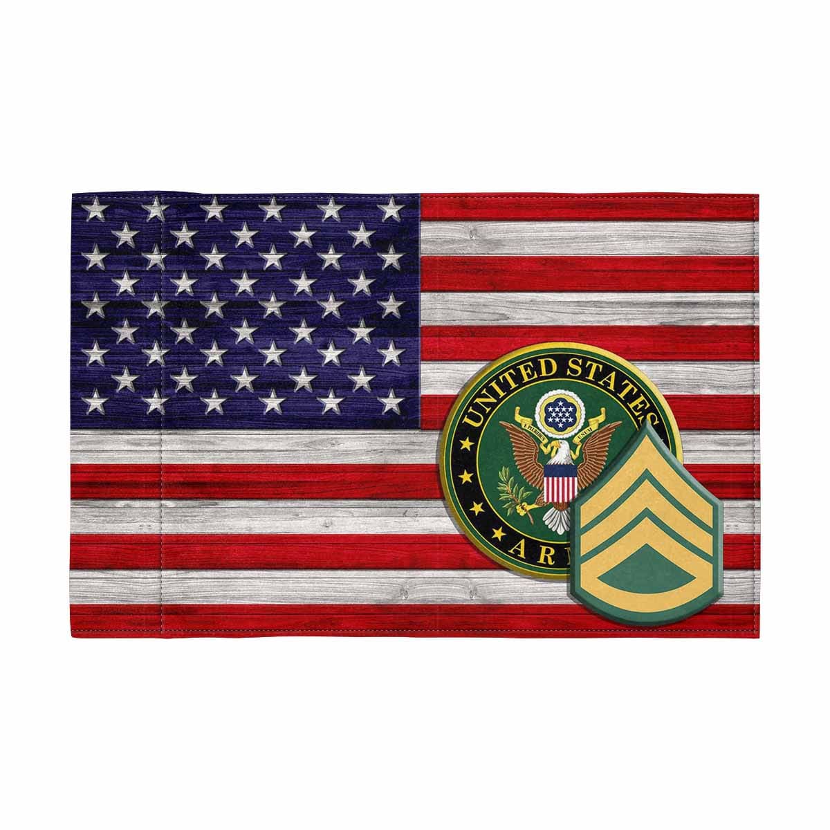 US Army E-6 SSG Motorcycle Flag 9" x 6" Twin-Side Printing D02-Garden Flag-Veterans Nation