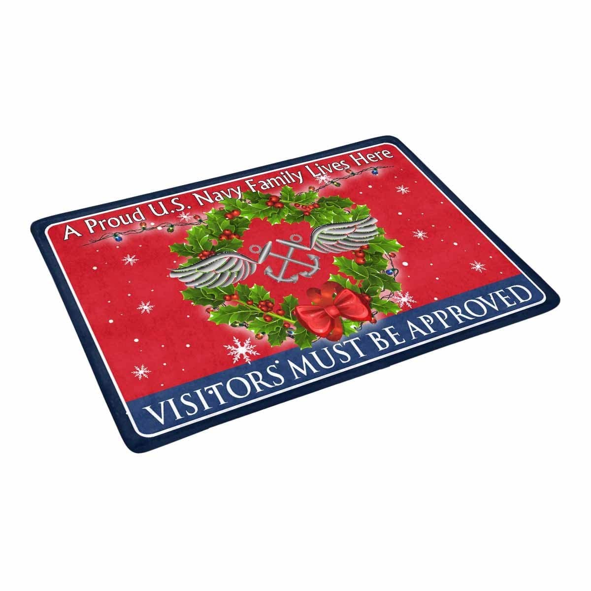 U.S Navy Aviation Boatswain's Mate Navy AB - Visitors must be approved - Christmas Doormat-Doormat-Navy-Rate-Veterans Nation