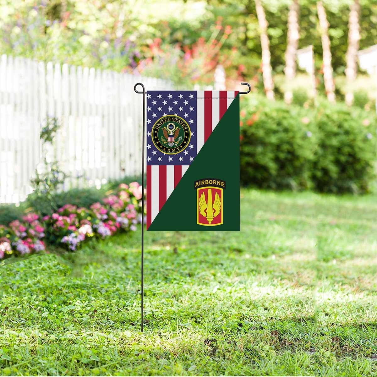 US ARMY 18TH FIELD ARTILLERY WITH AIRBORNE TAB Garden Flag/Yard Flag 12 inches x 18 inches Twin-Side Printing-GDFlag-Army-CSIB-Veterans Nation