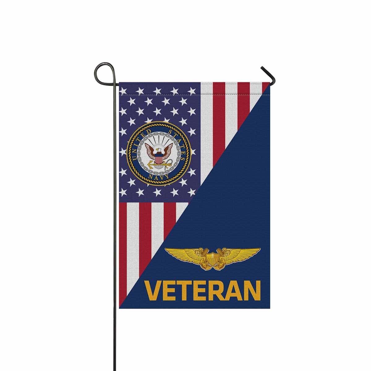 US Navy Naval Flight Officer Veteran Garden Flag/Yard Flag 12 inches x 18 inches Twin-Side Printing-GDFlag-Navy-Badge-Veterans Nation