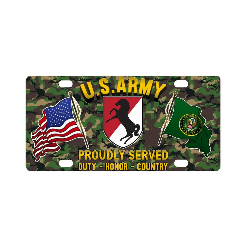 US ARMY 11TH ARMORED CAVALRY REGIMENT- Classic License Plate-LicensePlate-Army-CSIB-Veterans Nation