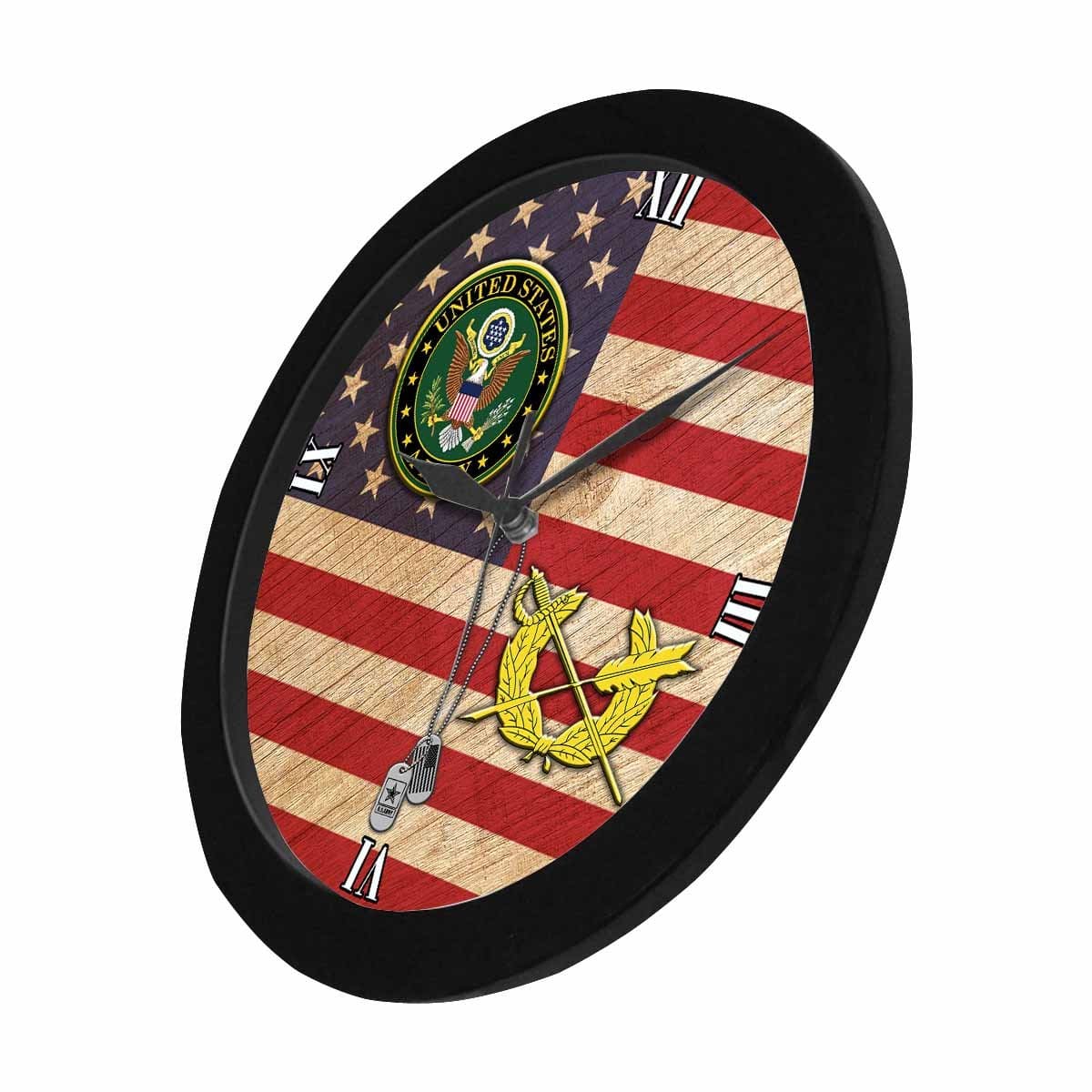 US Army Judge Advocate General's Corps Black Wall Clock-WallClocks-Army-Branch-Veterans Nation