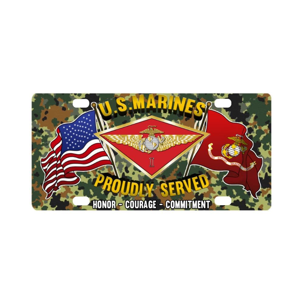 US Marine Corps 1st Marine Air Wing Classic Licens Classic License Plate-LicensePlate-USMC-Division-Veterans Nation