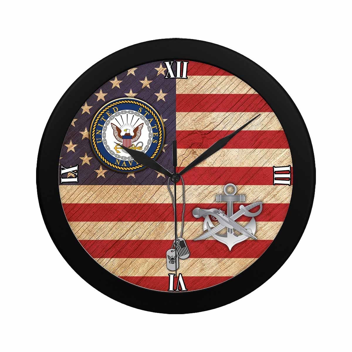 US Navy Special Warfare Boat Operator Navy SB Wall Clock-WallClocks-Navy-Rate-Veterans Nation