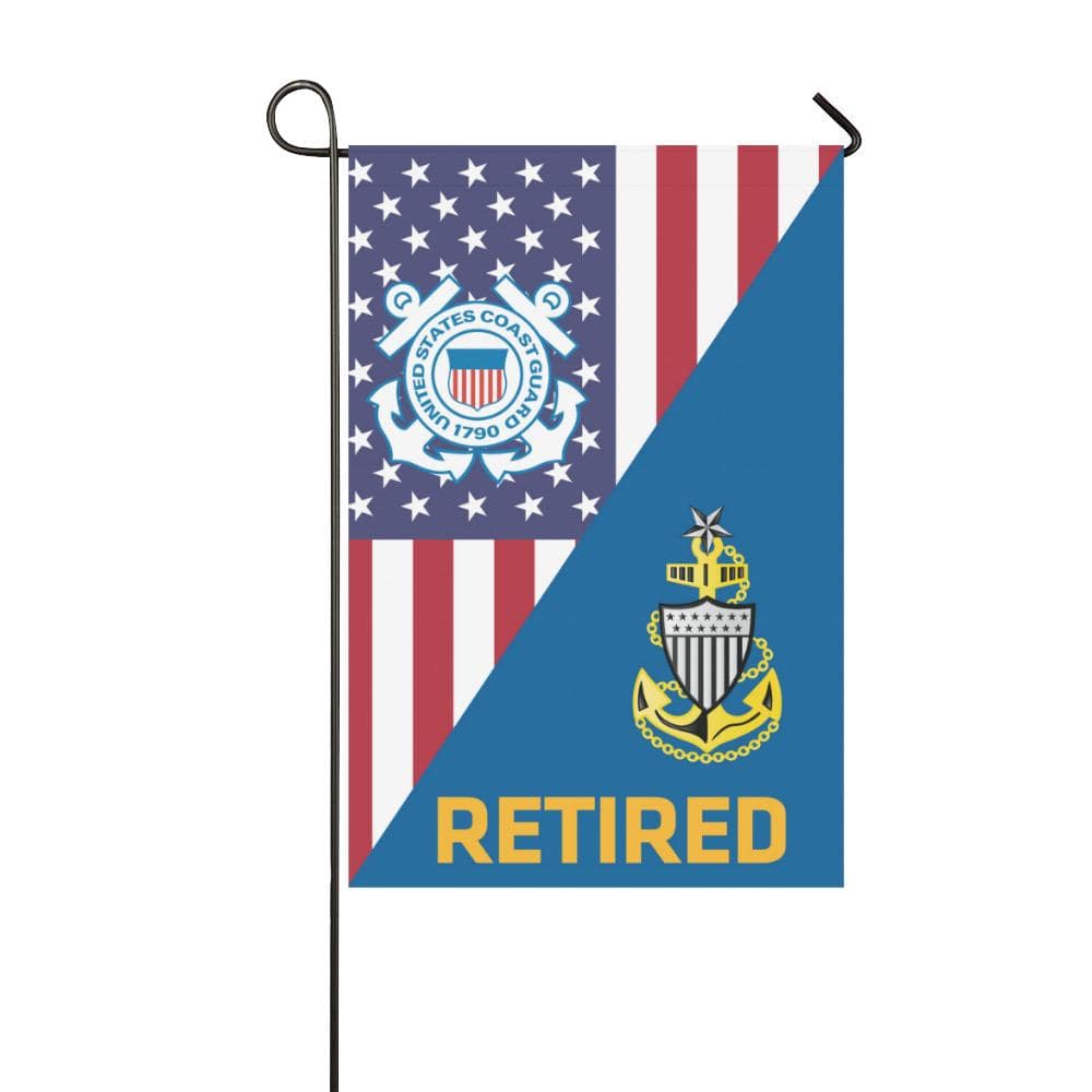 US Coast Guard E-8 Senior Chief Petty Officer E8 SCPO Retired Garden Flag/Yard Flag 12 inches x 18 inches Twin-Side Printing-GDFlag-USCG-Collar-Veterans Nation