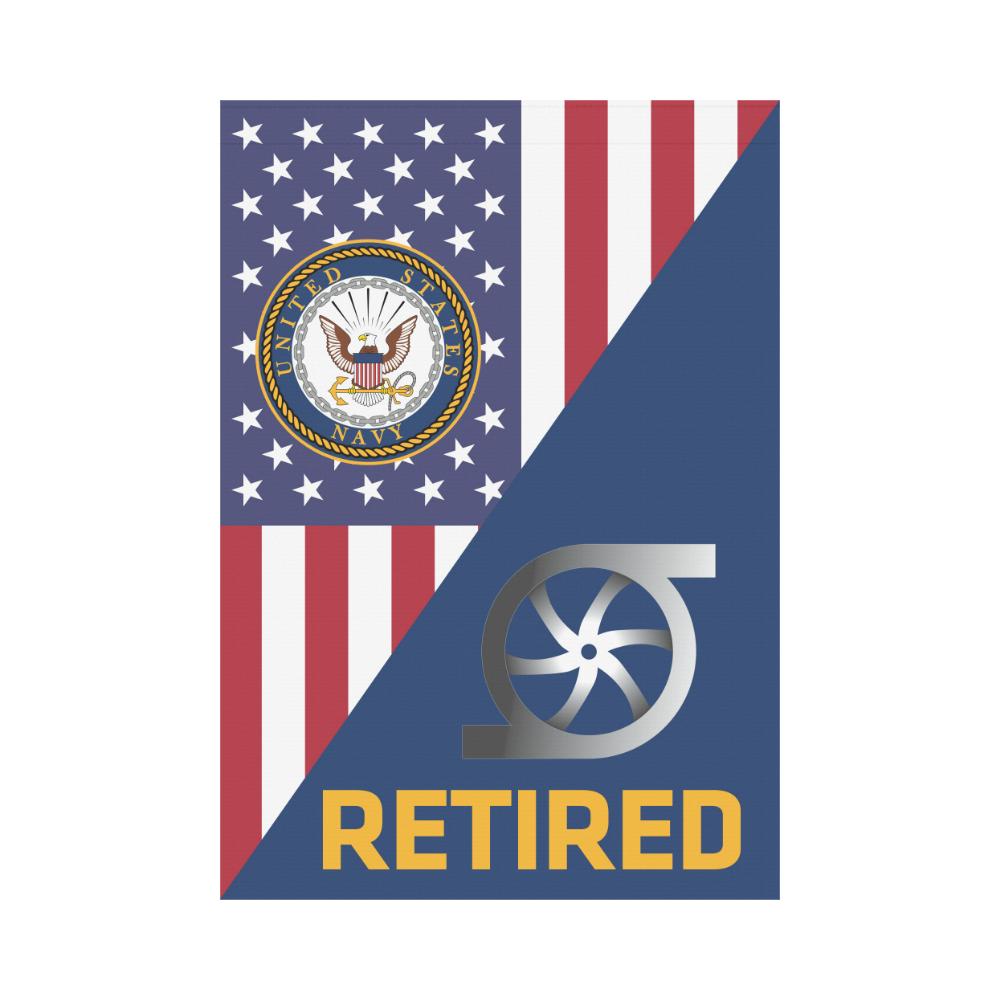 US Navy Gas Turbine Systems Technician Navy GS Retired House Flag 28 inches x 40 inches Twin-Side Printing-HouseFlag-Navy-Rate-Veterans Nation
