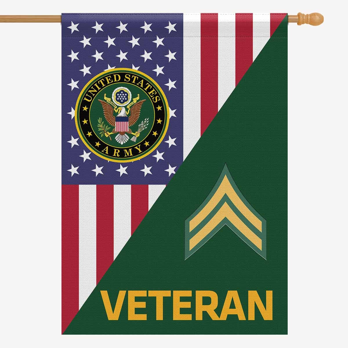 US Army E-4 Corporal E4 CPL Veteran House Flag 28 Inch x 40 Inch 2-Side Printing-HouseFlag-Army-Ranks-Veterans Nation