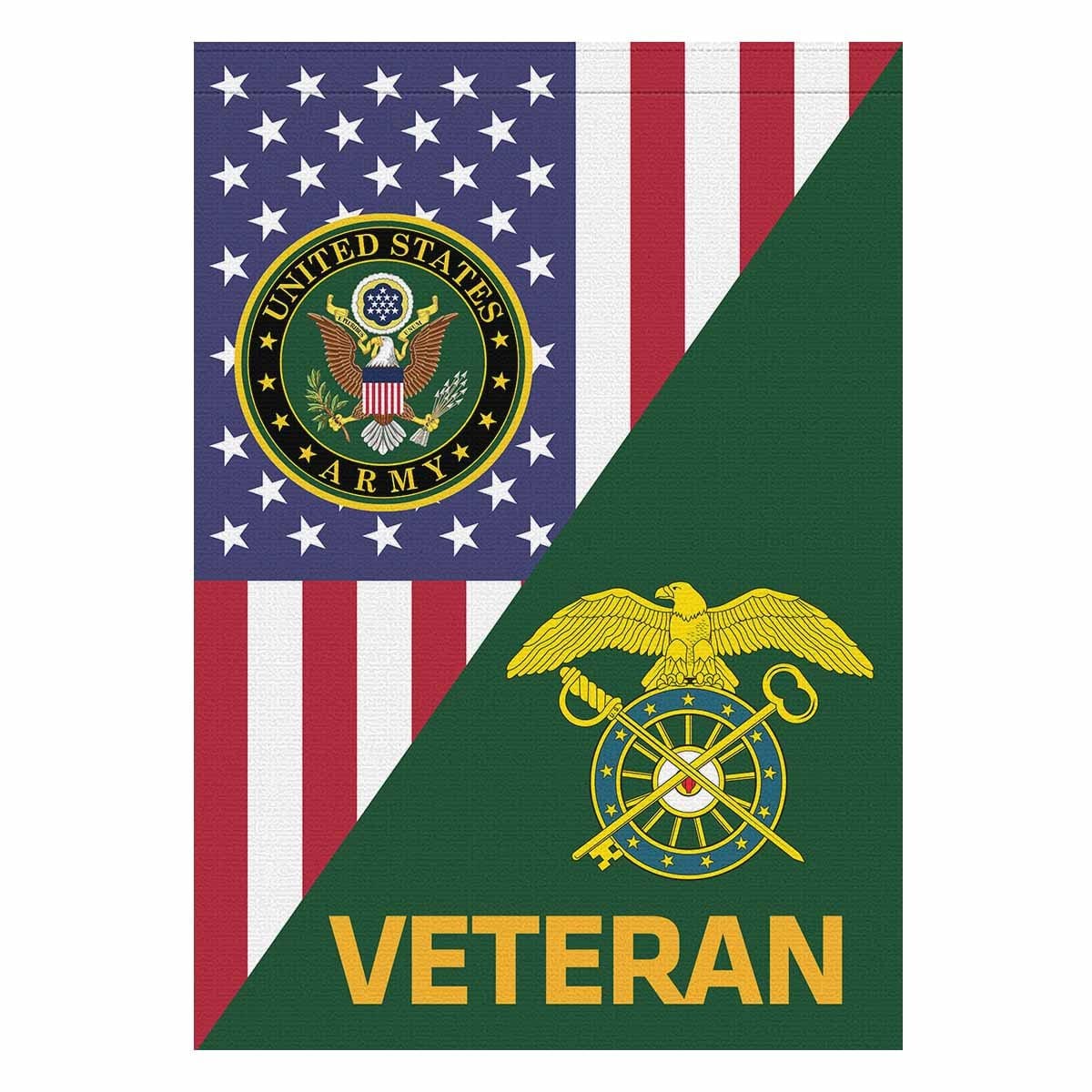 US Army Quartermaster Corps Veteran House Flag 28 Inch x 40 Inch Twin-Side Printing-HouseFlag-Army-Branch-Veterans Nation