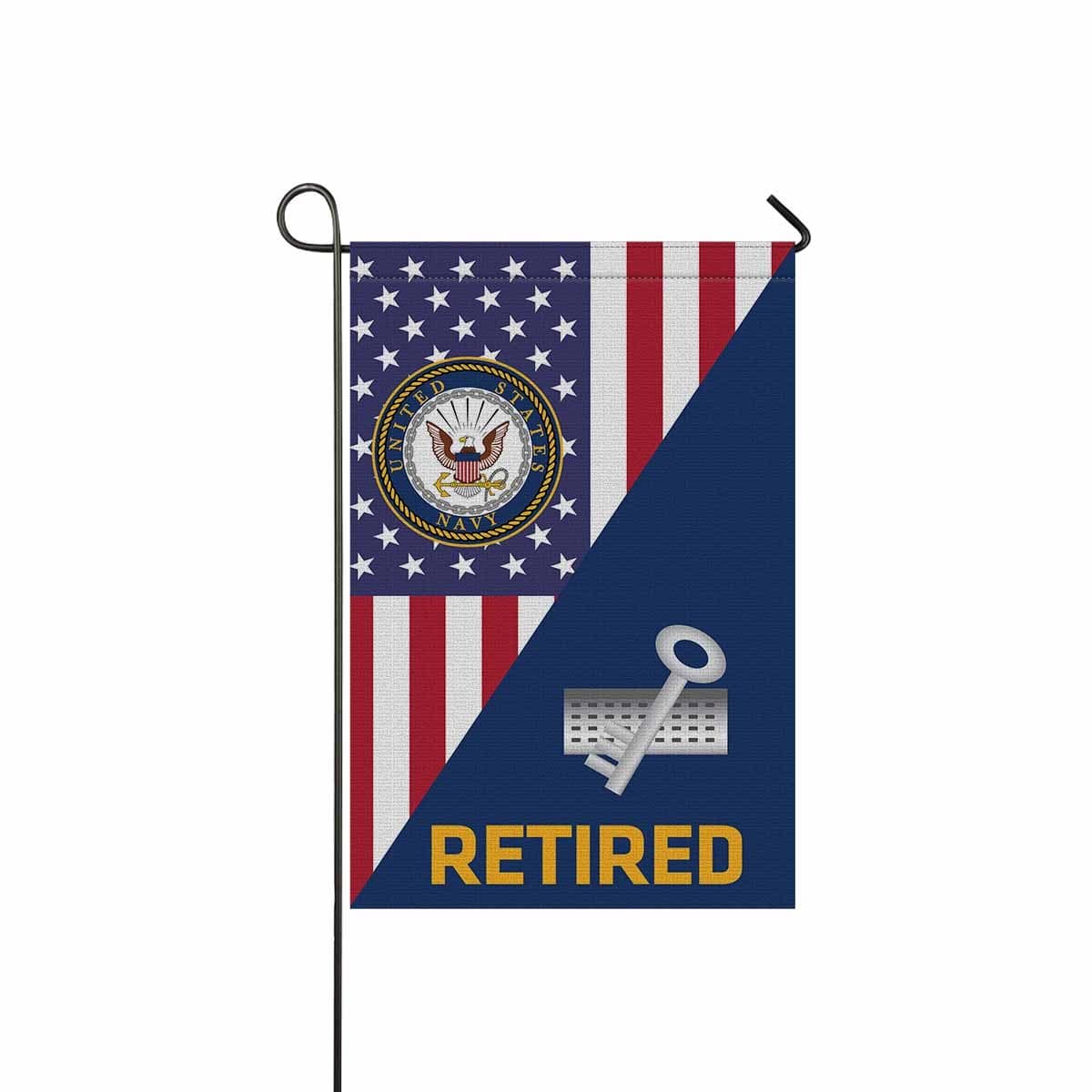 US Navy Disbursing Clerk Navy DK Retired Garden Flag/Yard Flag 12 inches x 18 inches Twin-Side Printing-GDFlag-Navy-Rate-Veterans Nation
