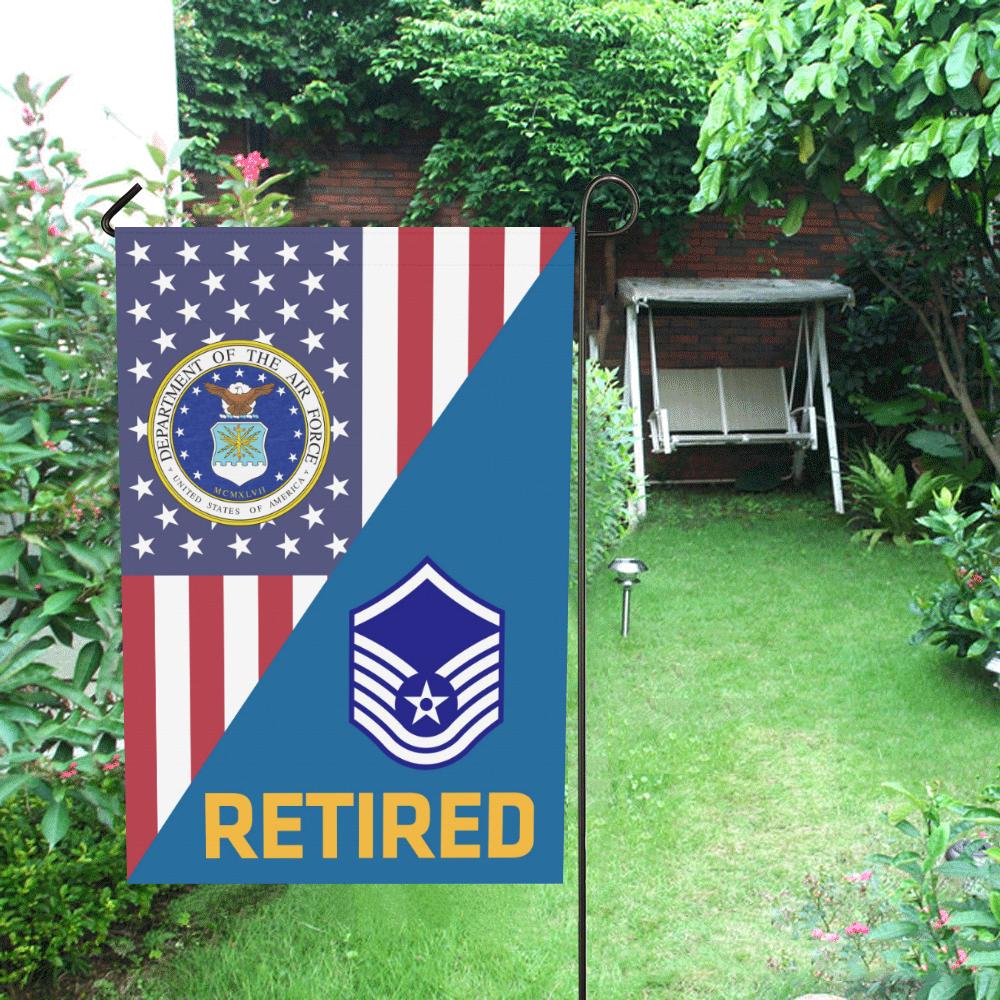 US Air Force E-7 Master Sergeant MSgt Retired House Flag 28 inches x 40 inches Twin-Side Printing-HouseFlag-USAF-Ranks-Veterans Nation