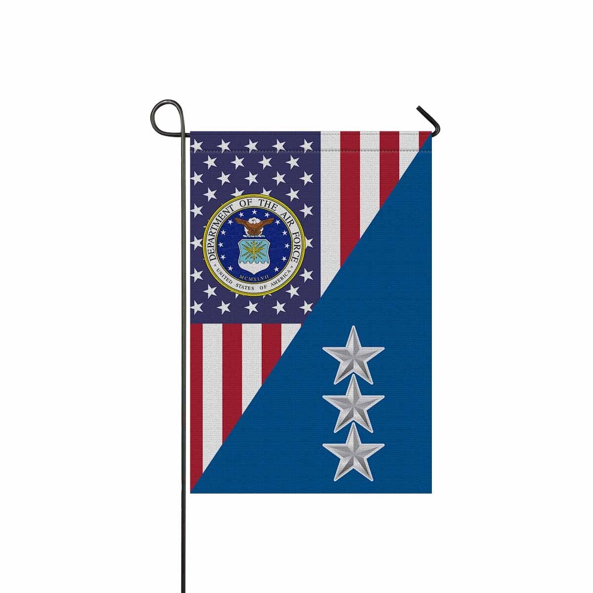 US Air Force O-9 Lieutenant General Lt Ge O9 General Officer Garden Flag/Yard Flag 12 inches x 18 inches Twin-Side Printing-GDFlag-USAF-Ranks-Veterans Nation