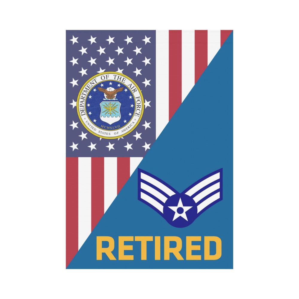 US Air Force E-4 Senior Airman SrA Retired House Flag 28 inches x 40 inches Twin-Side Printing-HouseFlag-USAF-Ranks-Veterans Nation