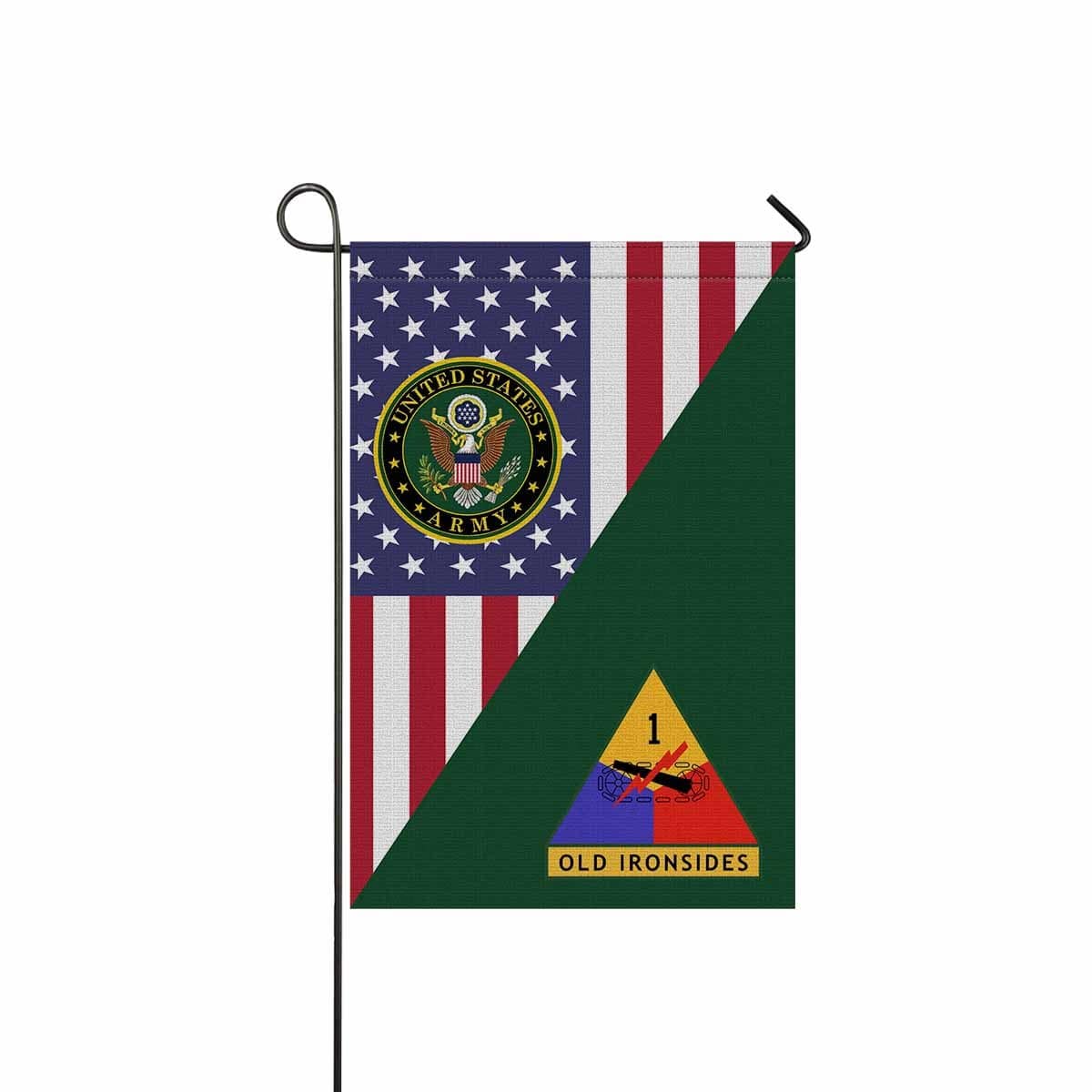 US Army 1st Armored Division Garden Flag/Yard Flag 12 inches x 18 inches Twin-Side Printing-GDFlag-Army-CSIB-Veterans Nation