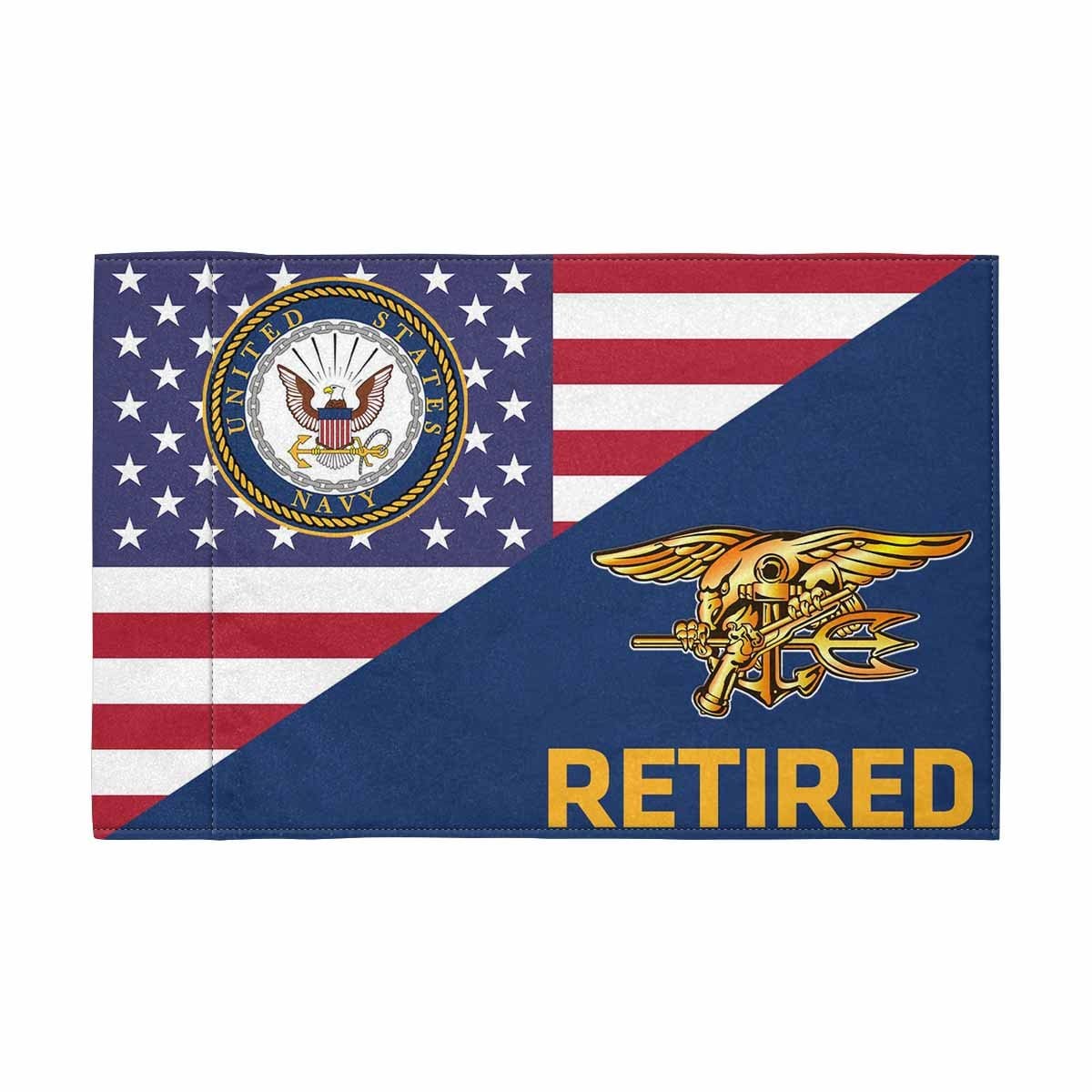 US Navy Special Warfare Retired Motorcycle Flag 9" x 6" Twin-Side Printing D01-MotorcycleFlag-Navy-Veterans Nation