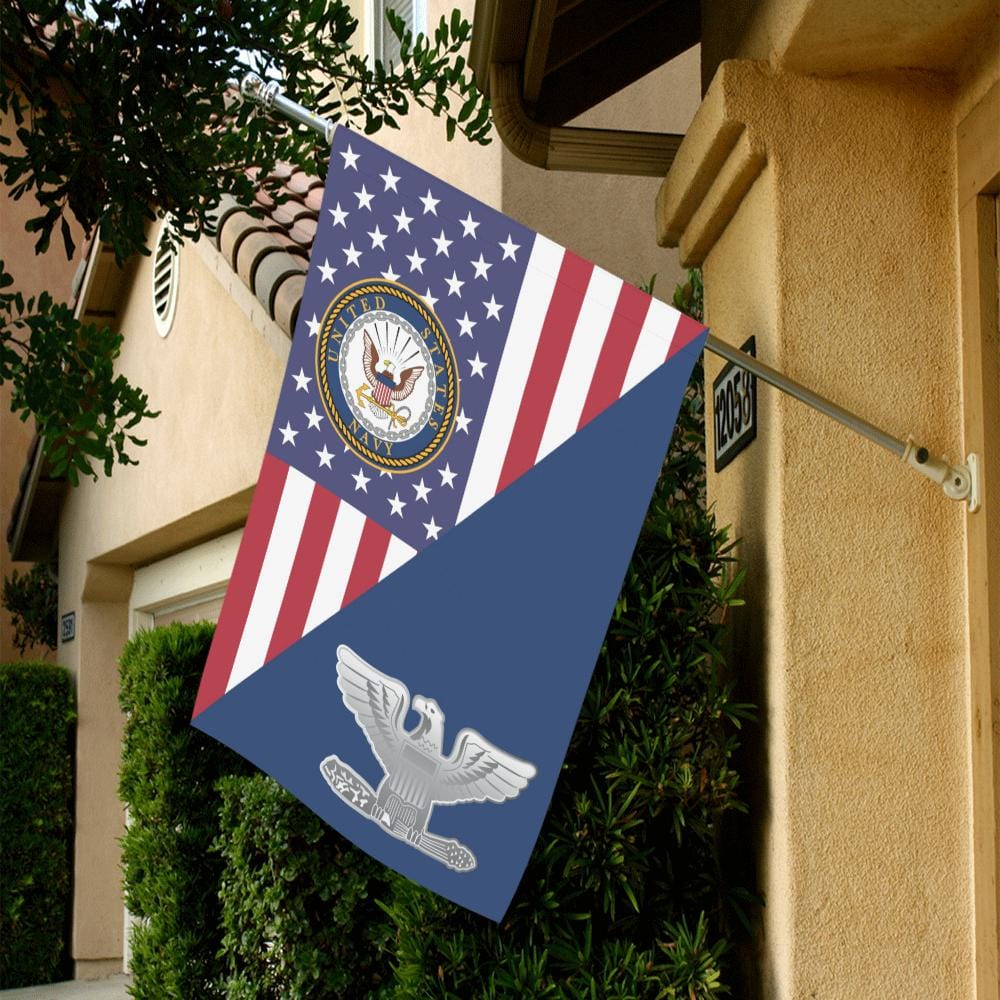 US Navy O-6 Captain O6 CAPT House Flag 28 inches x 40 inches Twin-Side Printing-HouseFlag-Navy-Officer-Veterans Nation