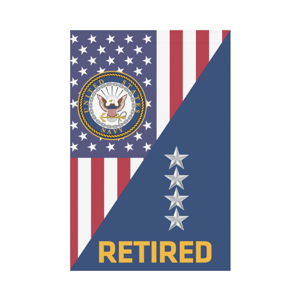 US Navy O-10 Admiral O10 ADM Flag Officer Retired Garden Flag/Yard Flag 12 inches x 18 inches Twin-Side Printing-GDFlag-Navy-Officer-Veterans Nation