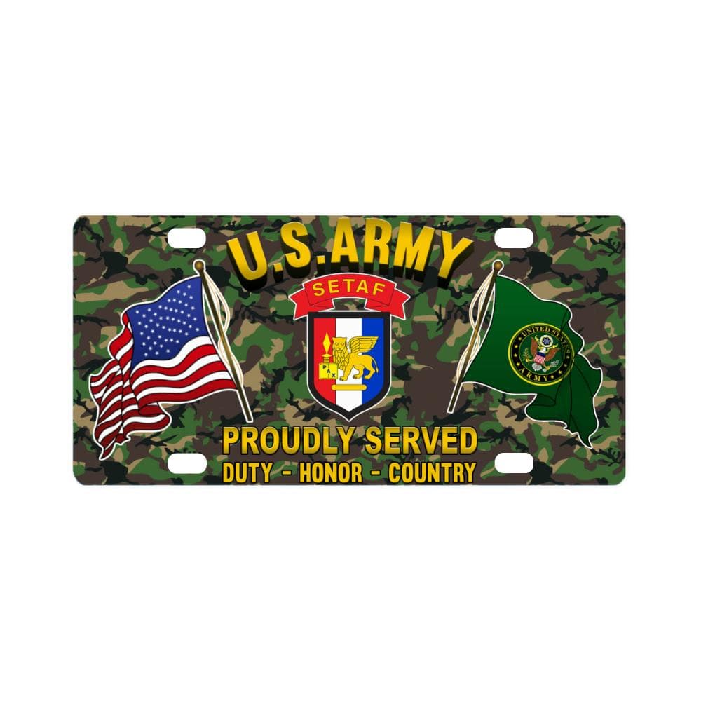 US ARMY USARAF-SETAF COMBAT SERVICE ID BADGE- Classic License Plate-LicensePlate-Army-CSIB-Veterans Nation