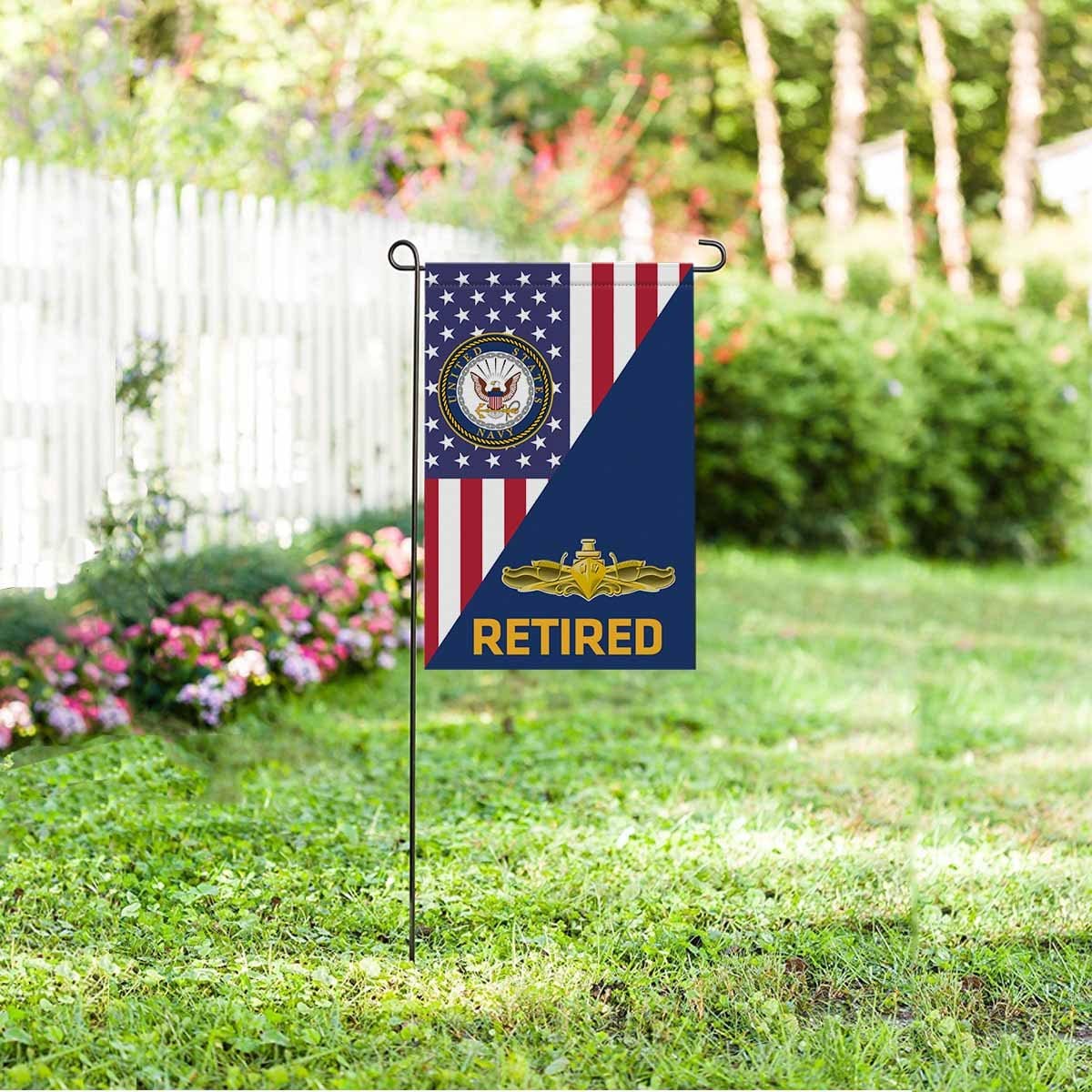 US Navy Surface Warfare Officer Retired Garden Flag/Yard Flag 12 inches x 18 inches Twin-Side Printing-GDFlag-Navy-Badge-Veterans Nation
