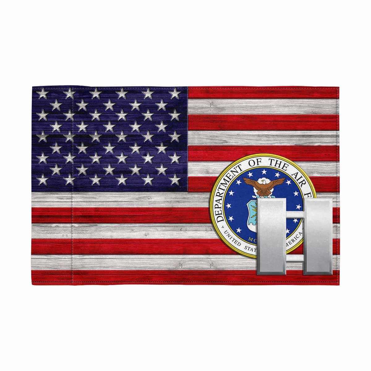 US Air Force O-3 Motorcycle Flag 9" x 6" Twin-Side Printing D02-MotorcycleFlag-USAF-Veterans Nation