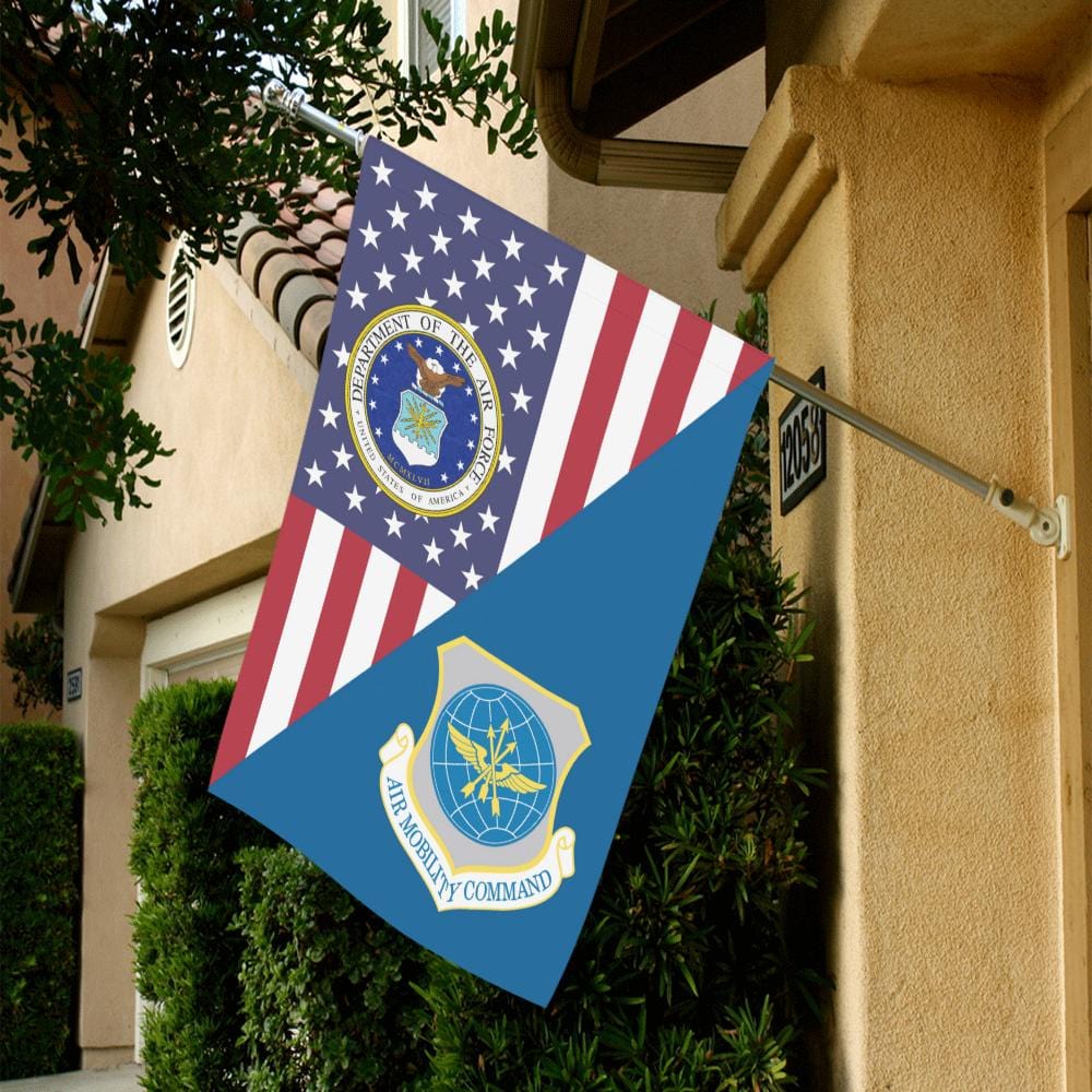 US Air Force Air Mobility Command House Flag 28 inches x 40 inches Twin-Side Printing-HouseFlag-USAF-Shield-Veterans Nation
