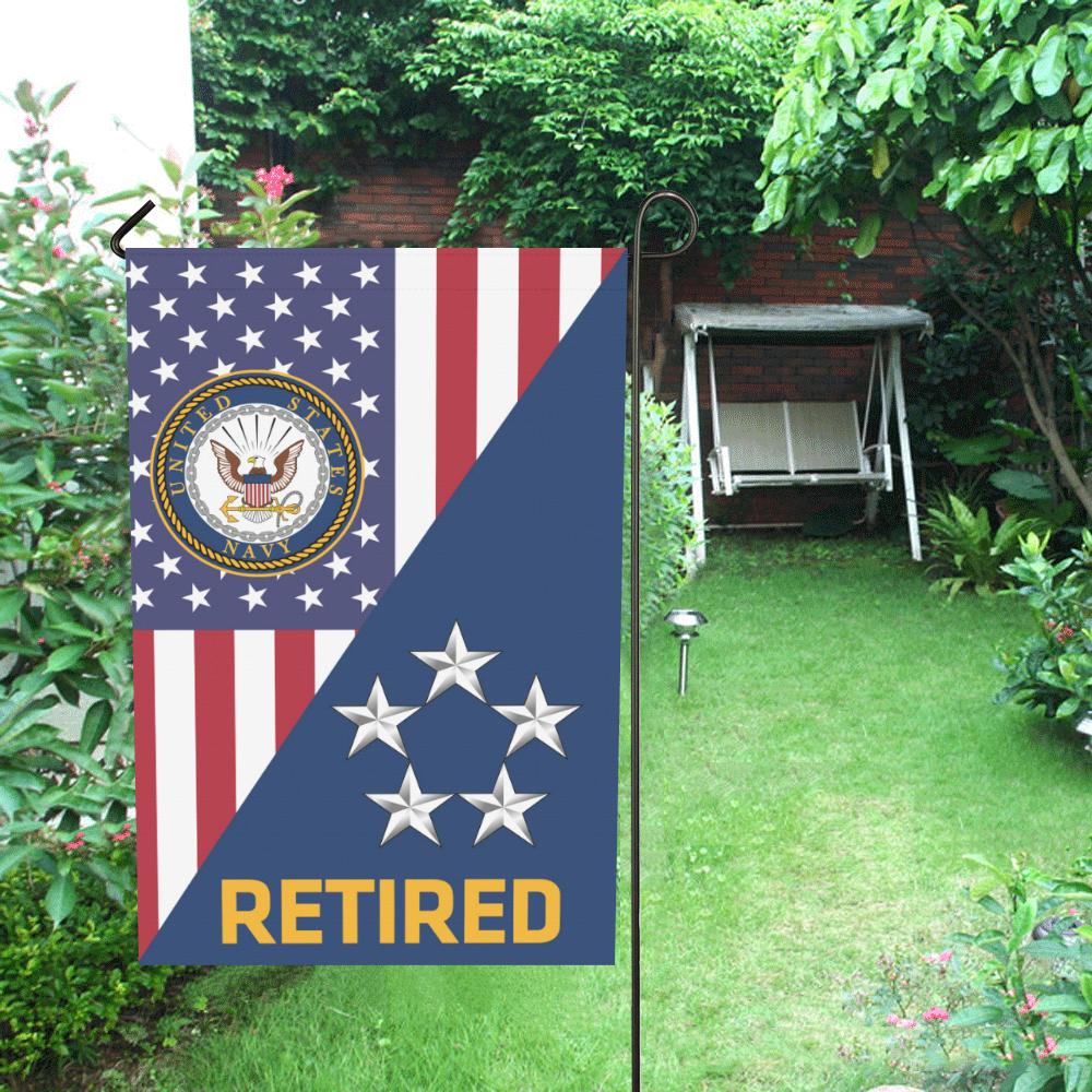 US Navy O-11 Fleet Admiral O11 FADM Flag Officer Retired Garden Flag/Yard Flag 12 inches x 18 inches Twin-Side Printing-GDFlag-Navy-Officer-Veterans Nation