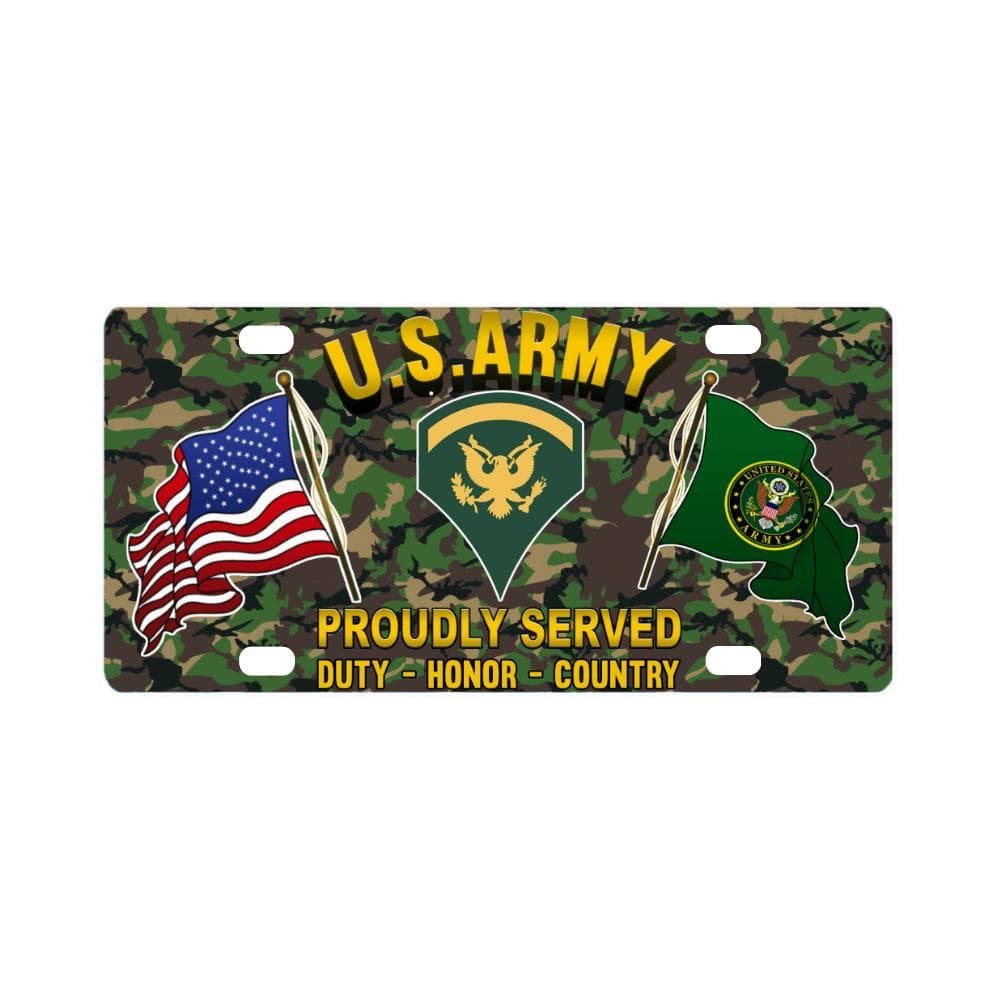 US Army E-5 SPC E5 Specialist RanksProudly Plate F Classic License Plate-LicensePlate-Army-Ranks-Veterans Nation