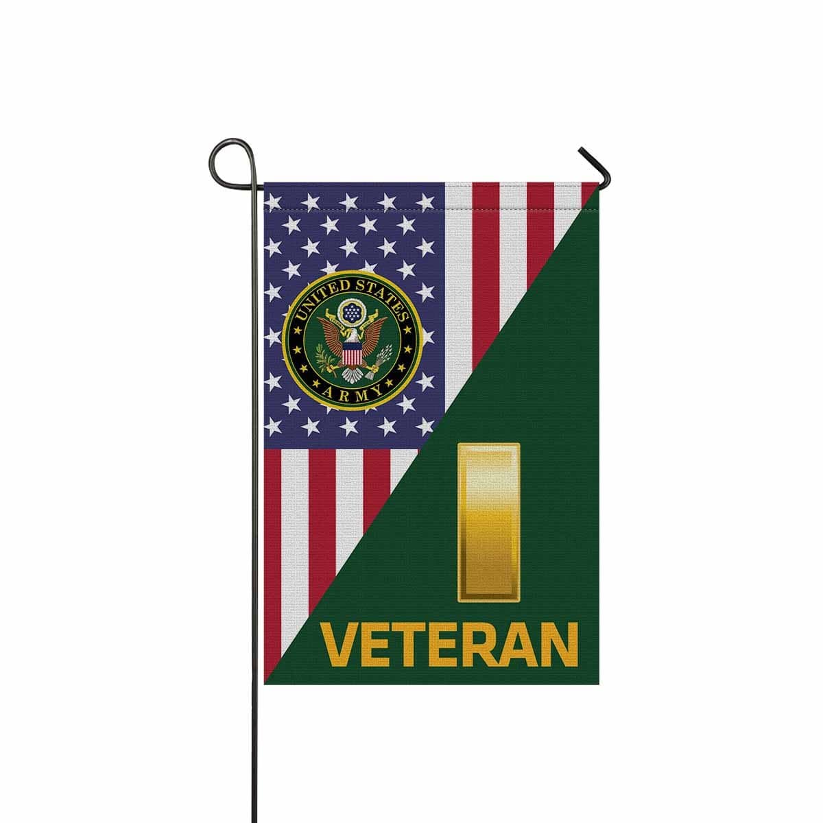 US Army O-1 Second Lieutenant O1 2LT Commissioned Officer Veteran Garden Flag/Yard Flag 12 inches x 18 inches Twin-Side Printing-GDFlag-Army-Ranks-Veterans Nation