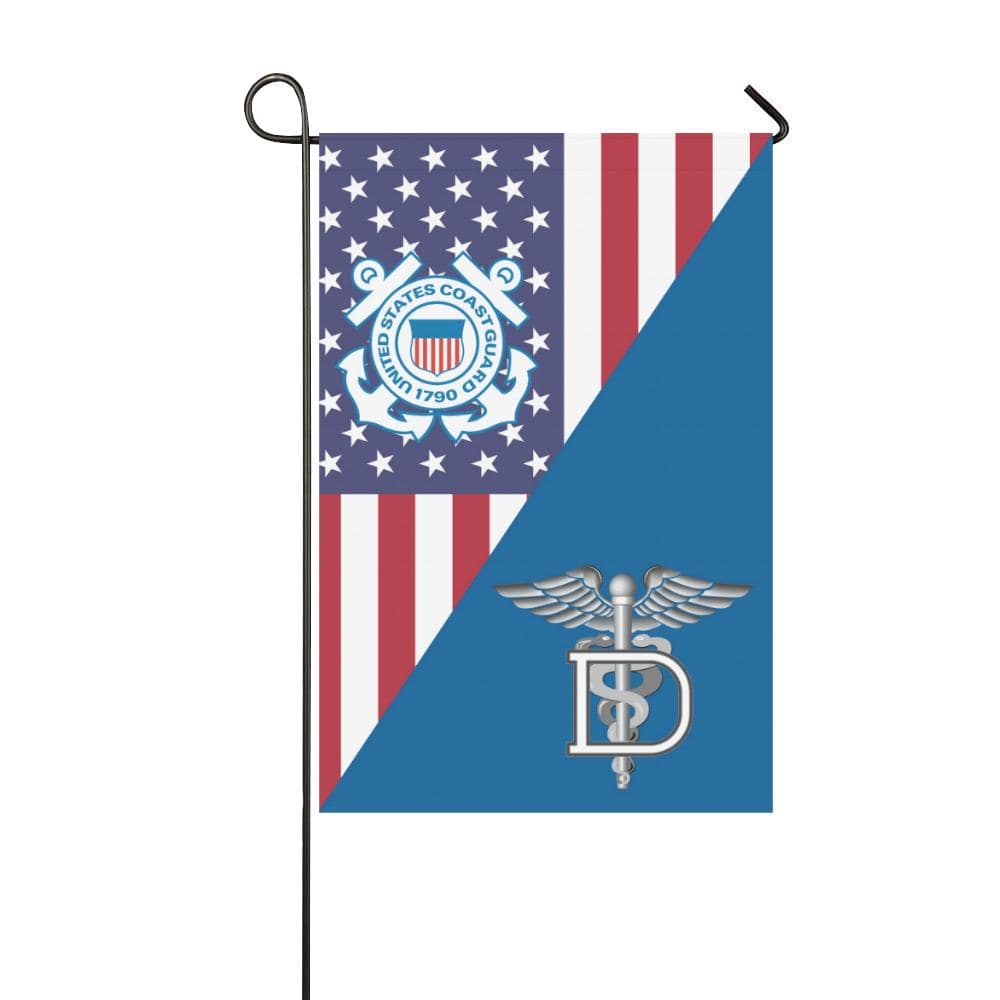 US Coast Guard Dental Technician DT Garden Flag/Yard Flag 12 inches x 18 inches-GDFlag-USCG-Rate-Veterans Nation