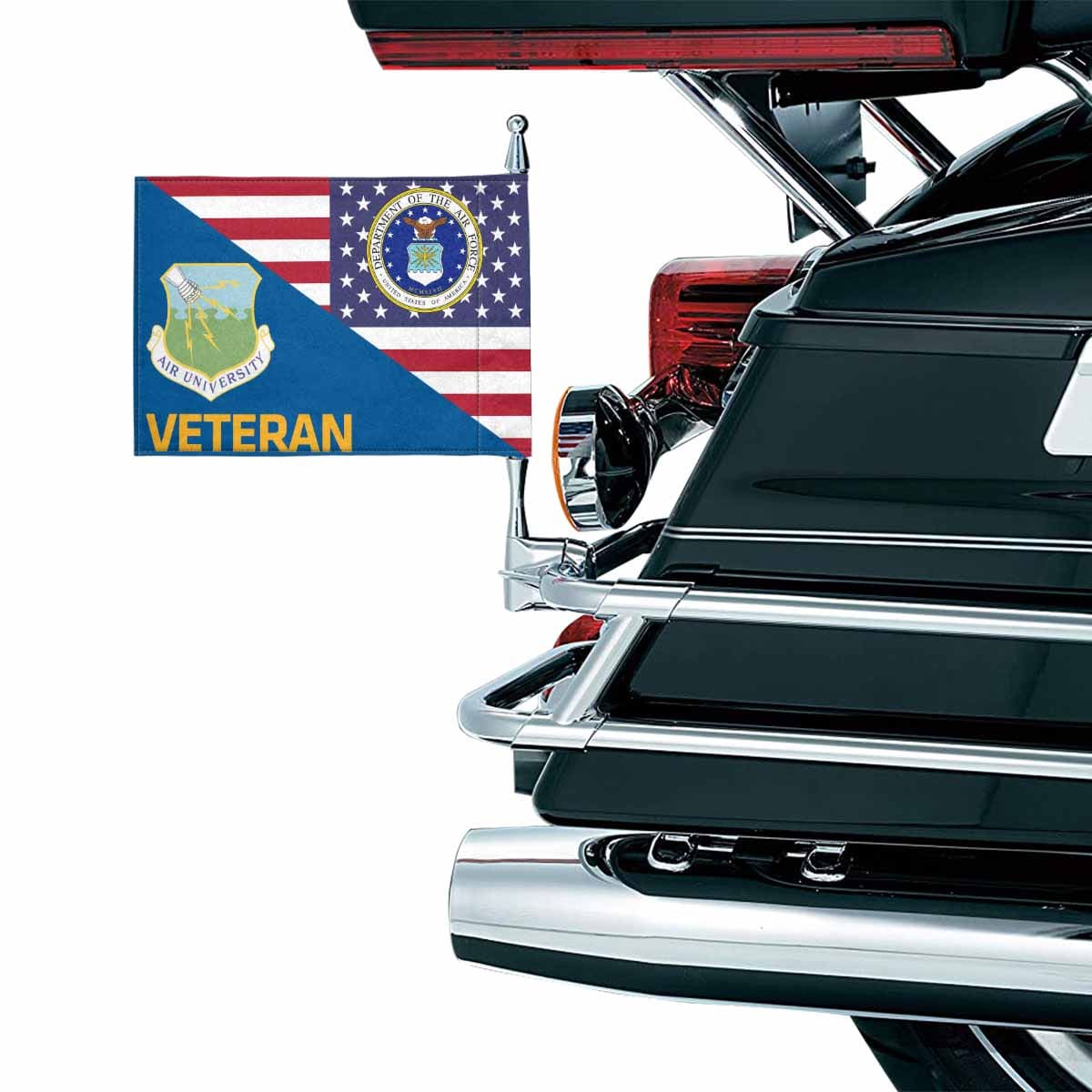 US Air Force Air University Veteran Motorcycle Flag 9" x 6" Twin-Side Printing D01-MotorcycleFlag-USAF-Veterans Nation