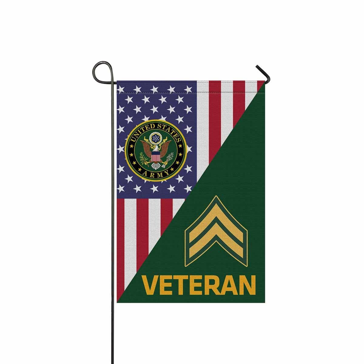 US Army E-4 Corporal E4 CPL Noncommissioned Officer Veteran Garden Flag/Yard Flag 12 inches x 18 inches Twin-Side Printing-GDFlag-Army-Ranks-Veterans Nation