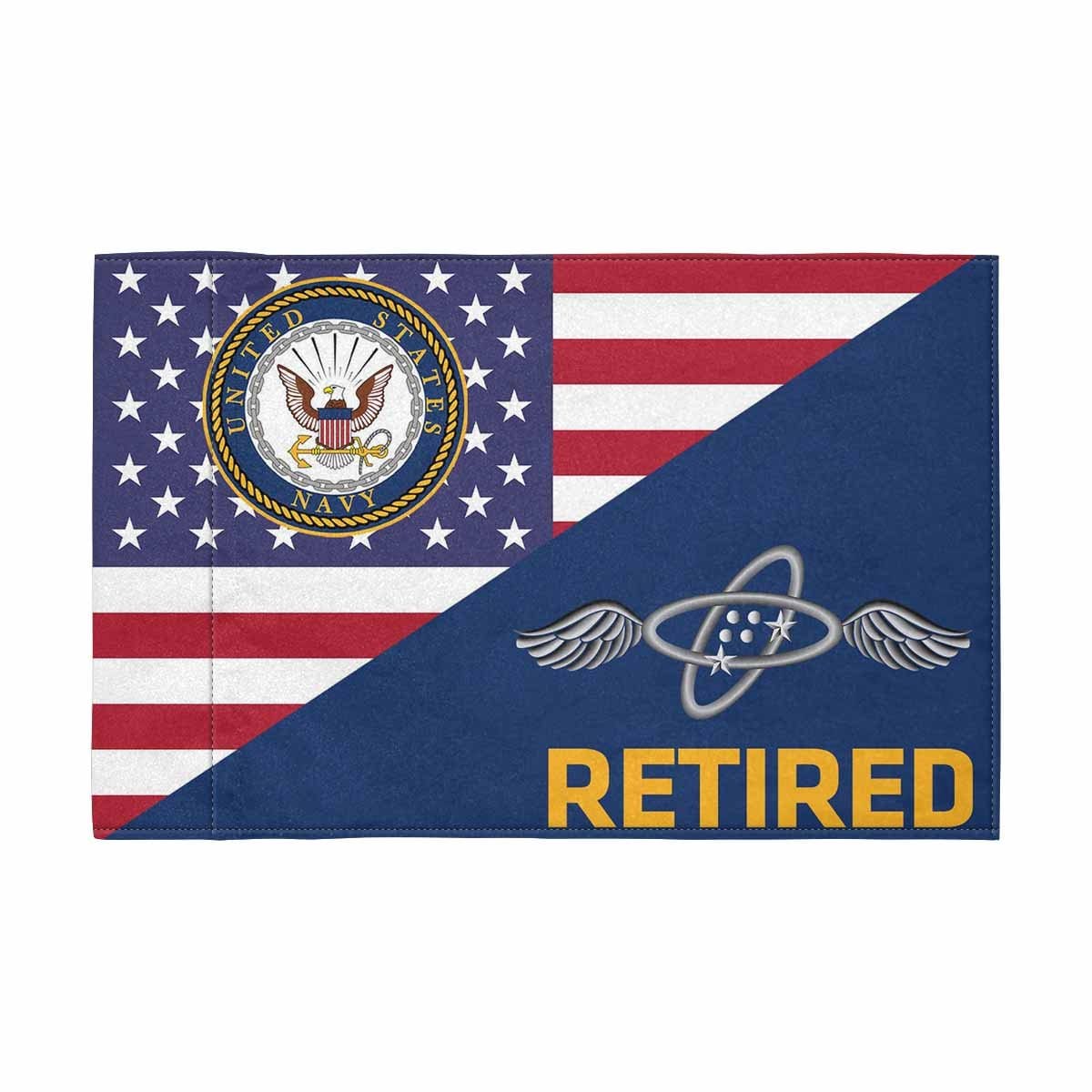 US Navy Aviation Electronics Technician Navy AT Retired Motorcycle Flag 9" x 6" Twin-Side Printing D01-MotorcycleFlag-Navy-Veterans Nation