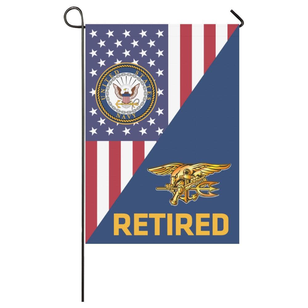 US Navy Special Warfare Retired House Flag 28 inches x 40 inches Twin-Side Printing-HouseFlag-Navy-Badge-Veterans Nation