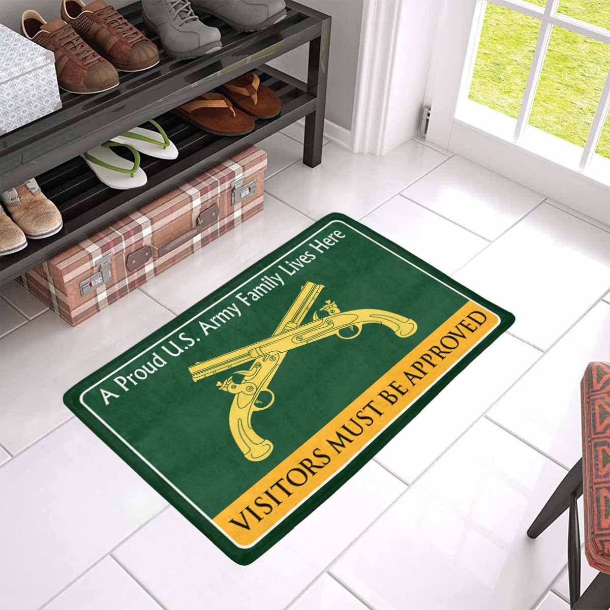 U.S. Army Military Police Corps Family Doormat - Visitors must be approved Doormat (23.6 inches x 15.7 inches)-Doormat-Army-Branch-Veterans Nation