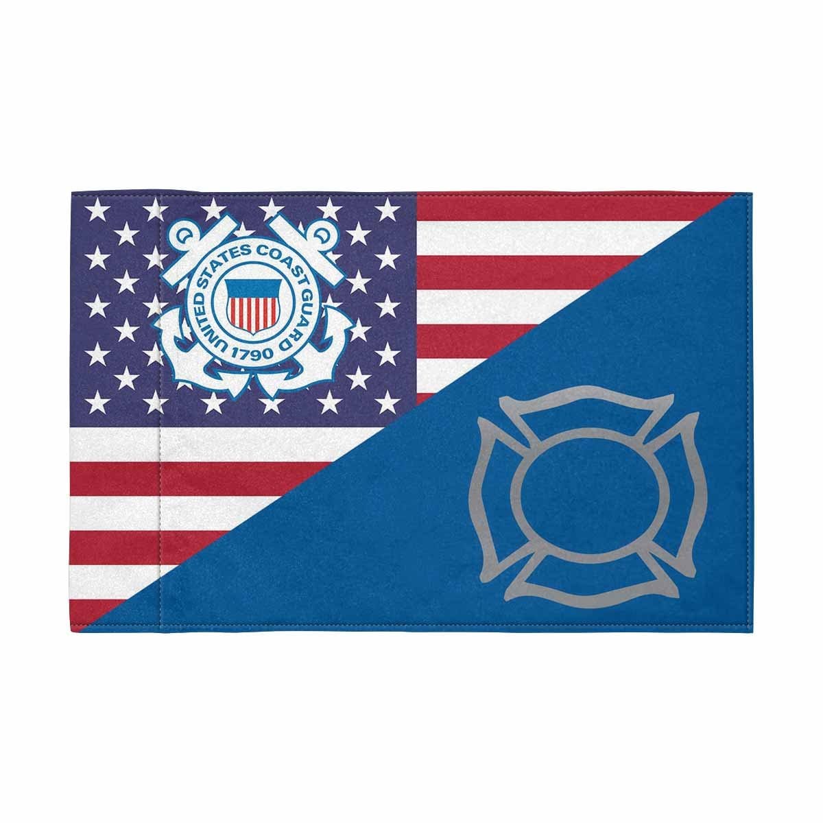 USCG FF Motorcycle Flag 9" x 6" Twin-Side Printing D01-MotorcycleFlag-USCG-Veterans Nation