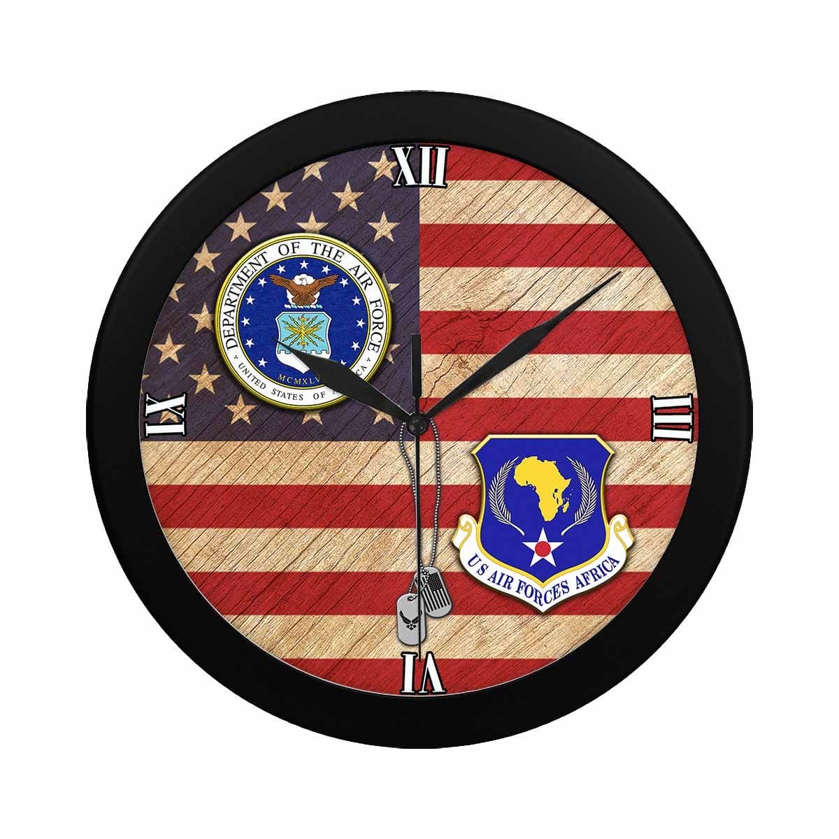 US Air Forces Africa Wall Clock-WallClocks-USAF-Shield-Veterans Nation