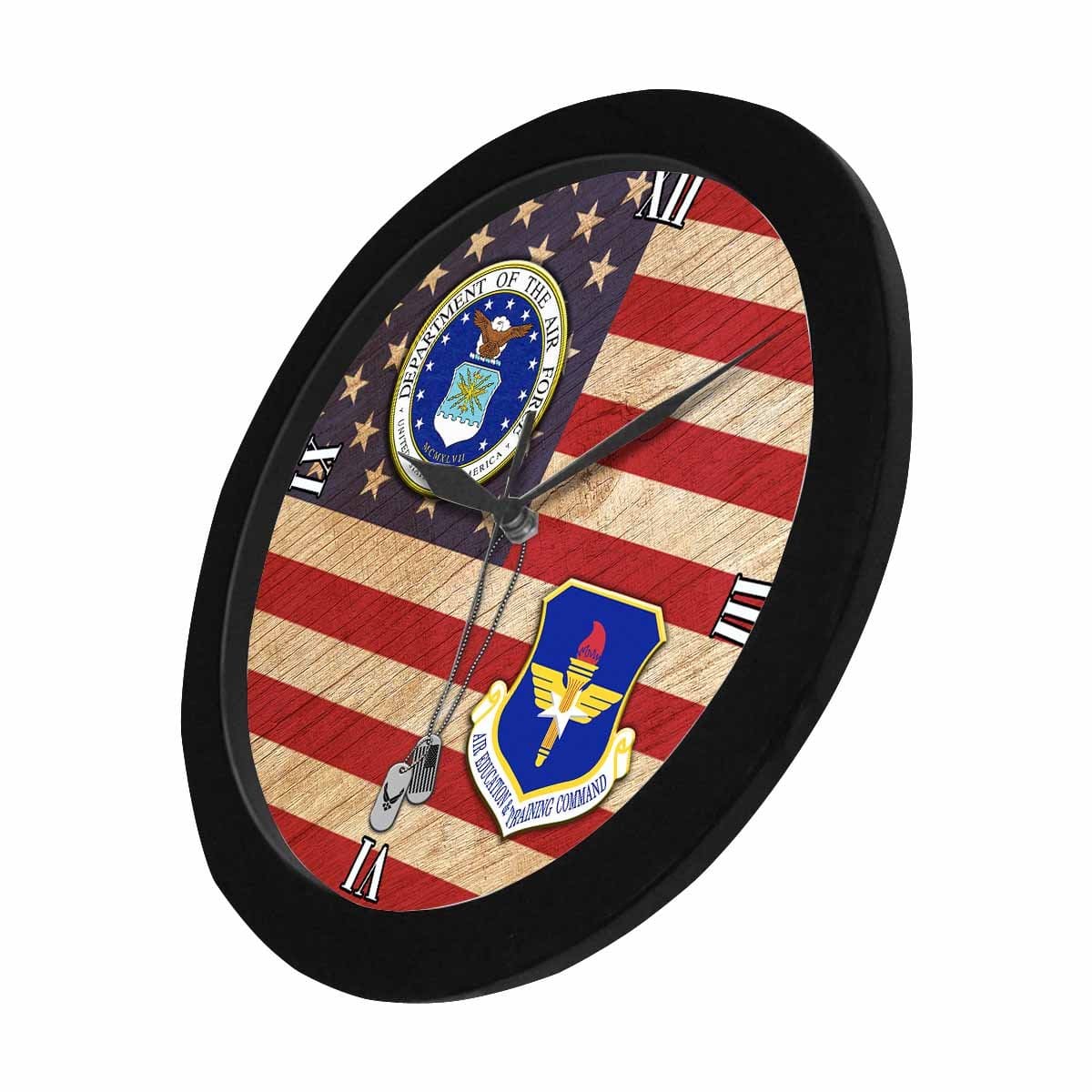US Air Force Air Education and Training Command Wall Clock-WallClocks-USAF-Shield-Veterans Nation