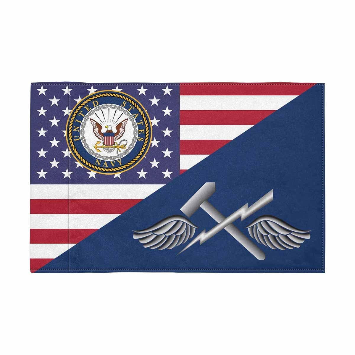 US Navy Aviation Support Equipment Tech Navy AS Motorcycle Flag 9" x 6" Twin-Side Printing D01-MotorcycleFlag-Navy-Veterans Nation