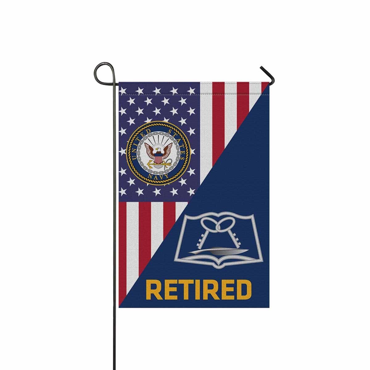 US Navy Mess Management Specialist Navy MS Retired Garden Flag/Yard Flag 12 inches x 18 inches Twin-Side Printing-GDFlag-Navy-Rate-Veterans Nation