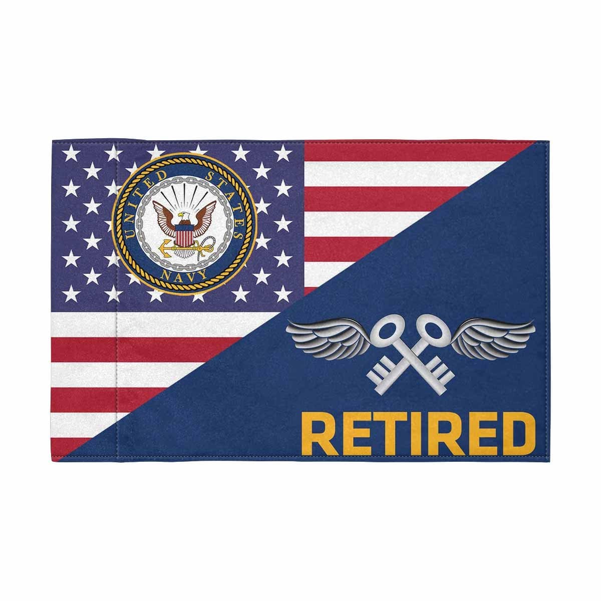 US Navy Aviation Storekeeper Navy AK Retired Motorcycle Flag 9" x 6" Twin-Side Printing D01-MotorcycleFlag-Navy-Veterans Nation