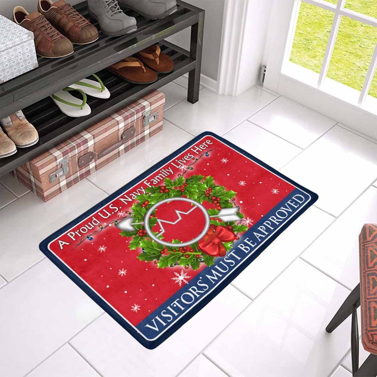 U.S Navy Operations specialist Navy OS - Visitors must be approved - Christmas Doormat-Doormat-Navy-Rate-Veterans Nation