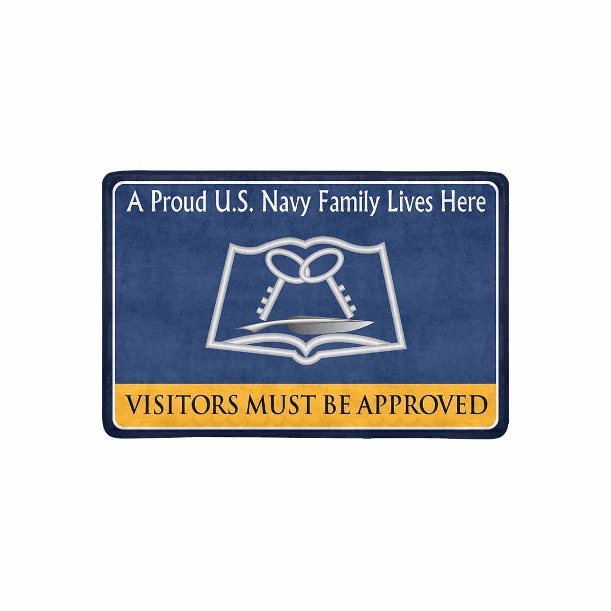Navy Mess Management Specialist Navy MS Family Doormat - Visitors must be approved (23,6 inches x 15,7 inches)-Doormat-Navy-Rate-Veterans Nation