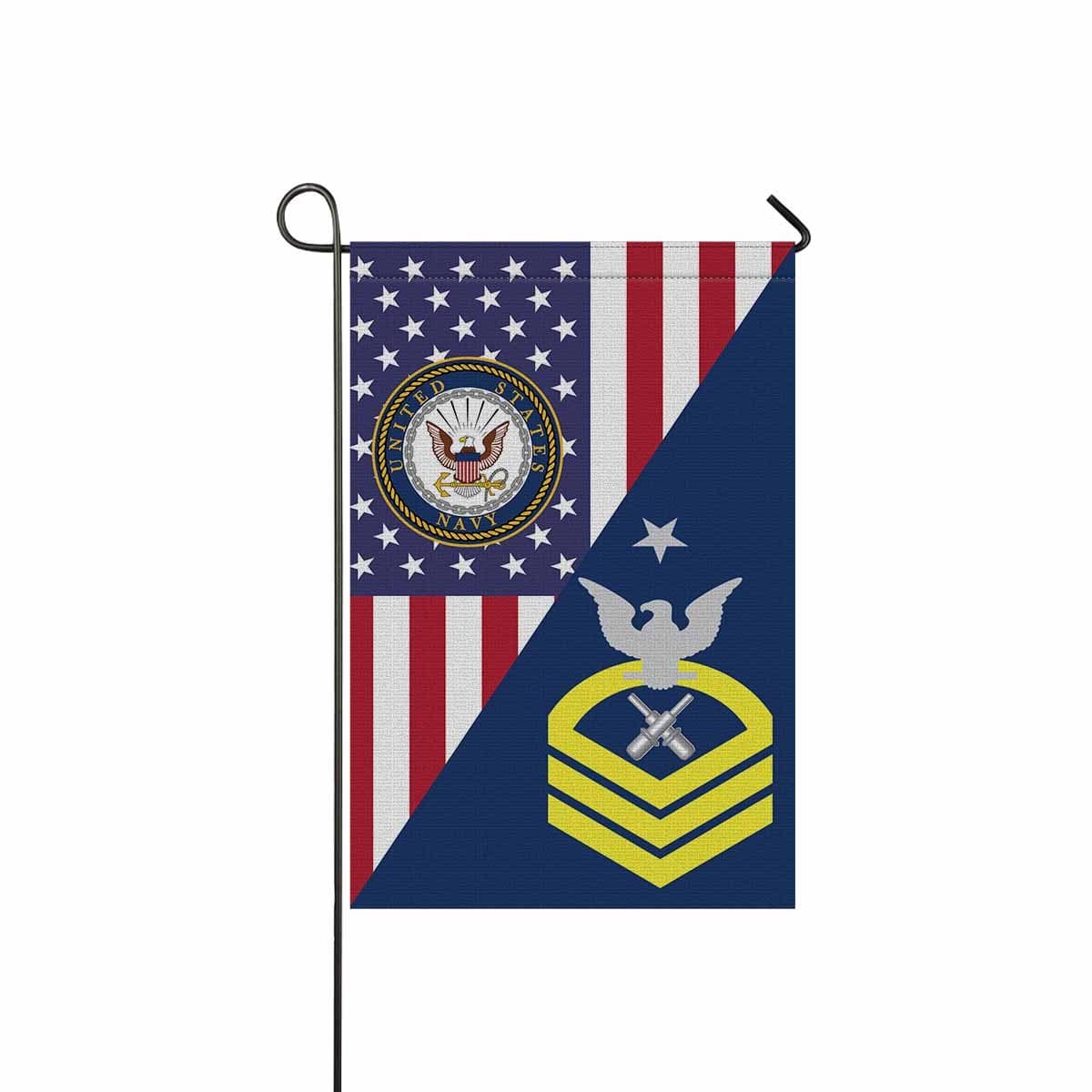 U.S Navy Gunner's mate Navy GM E-8 SCPO Senior Chief Petty Officer Garden Flag/Yard Flag 12 inches x 18 inches Twin-Side Printing-GDFlag-Navy-Rating-Veterans Nation