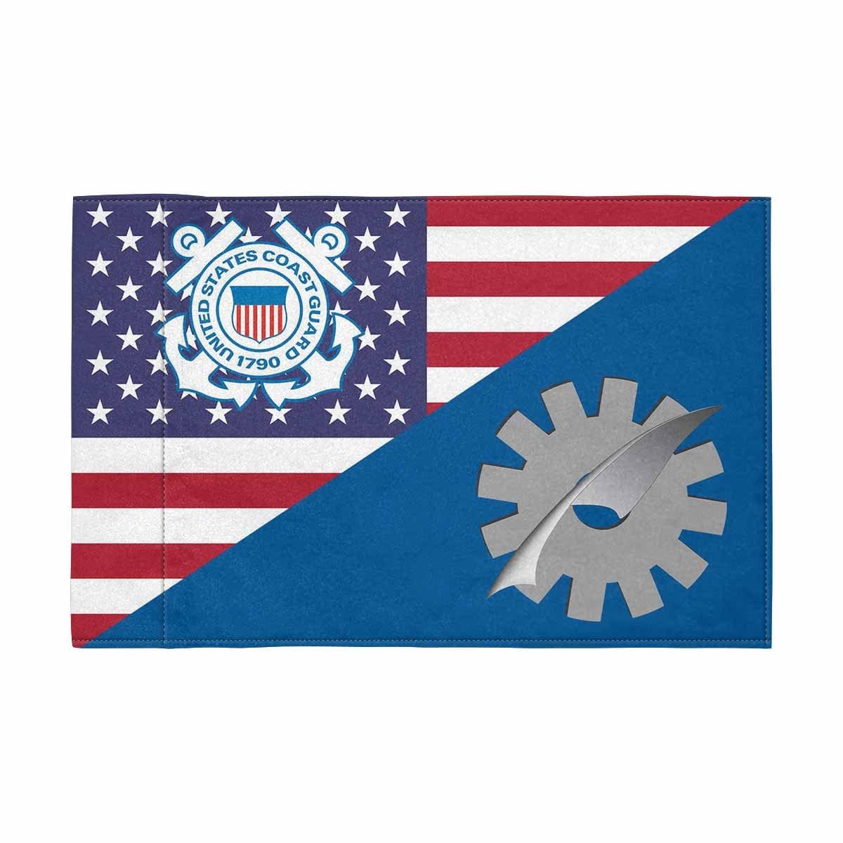 USCG DP Motorcycle Flag 9" x 6" Twin-Side Printing D01-MotorcycleFlag-USCG-Veterans Nation