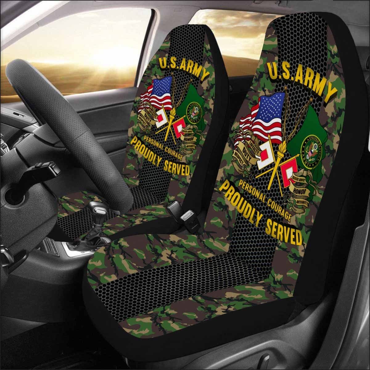 US Army Signal Corps Car Seat Covers (Set of 2)-SeatCovers-Army-Branch-Veterans Nation