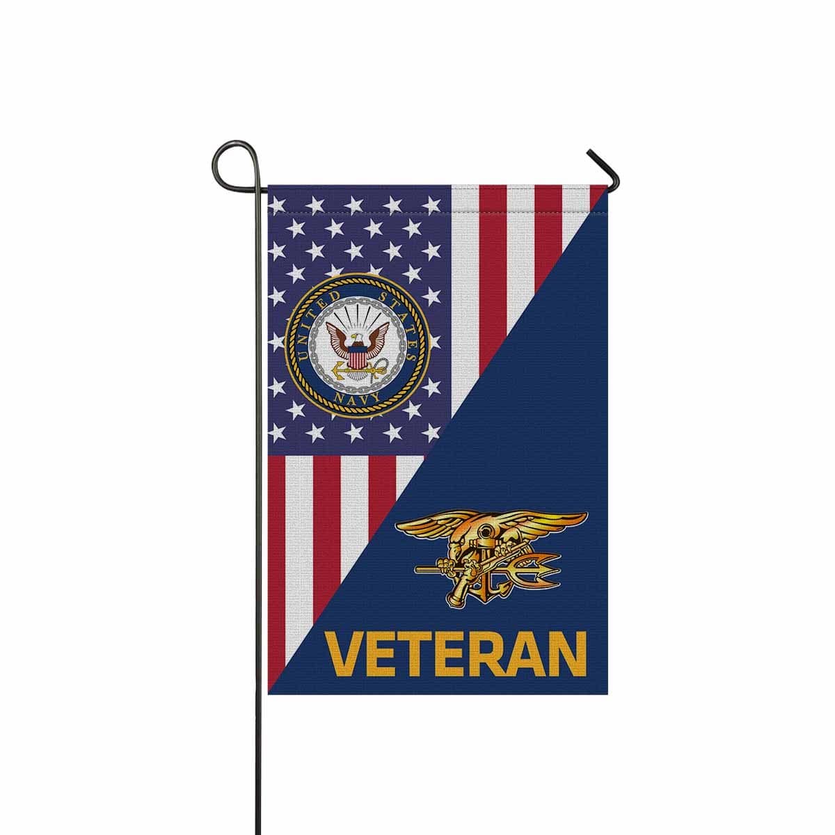 US Navy Special Warfare Veteran Garden Flag/Yard Flag 12 inches x 18 inches Twin-Side Printing-GDFlag-Navy-Badge-Veterans Nation